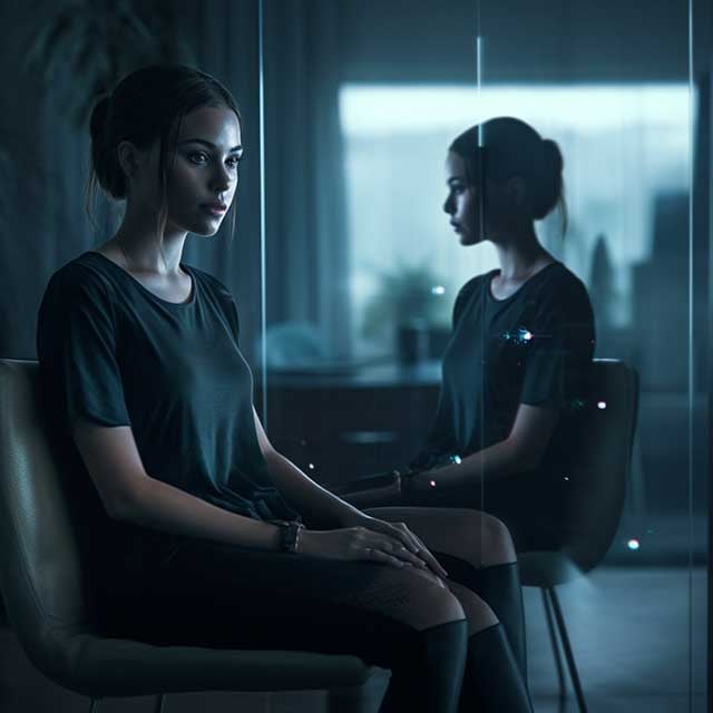 AI chatbot interface with human reflection