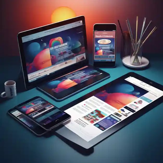 An illustration of a responsive web design