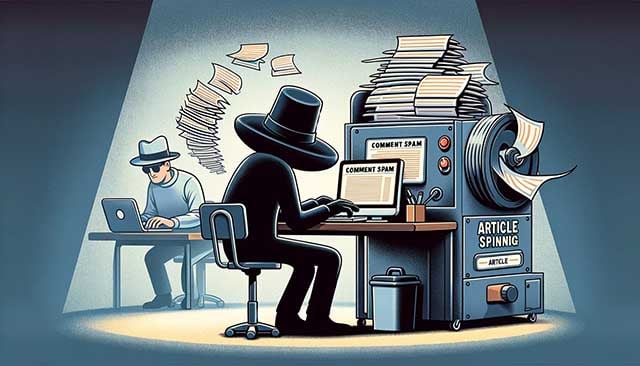 Comment spam and article spinning in Black Hat SEO