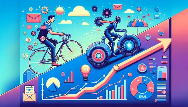 Contrast traditional email marketing with AI-powered personalization