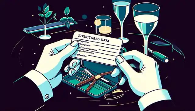 Sleek and detailed business card symbolizing structured data in SEO