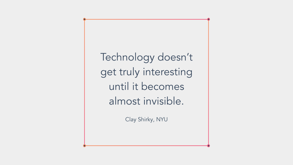 Technology shift quote, Clay Shirky, NYU