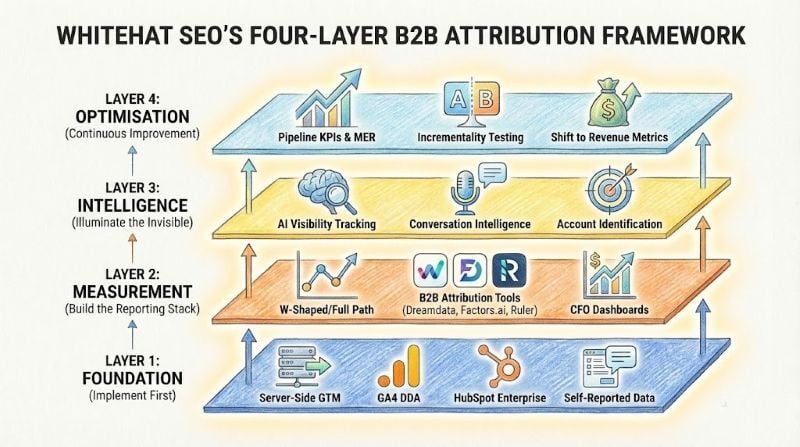 Whitehats SEO 4-Layer B2B Attribution Framework