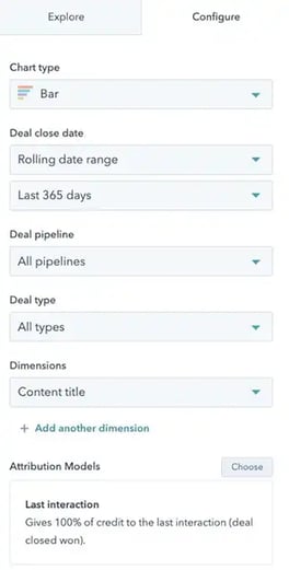 attribution reporting different chart types