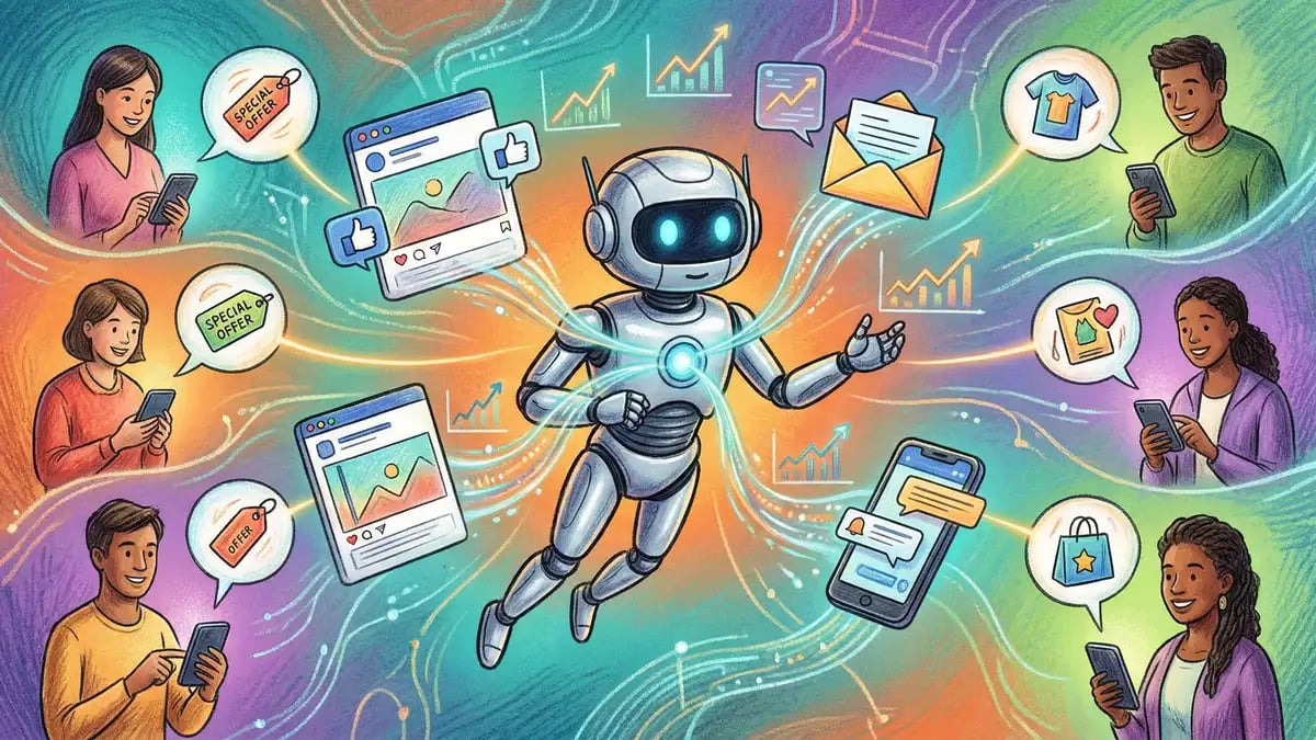 AI marketing agent autonomously managing campaign workflows and personalised customer journeys