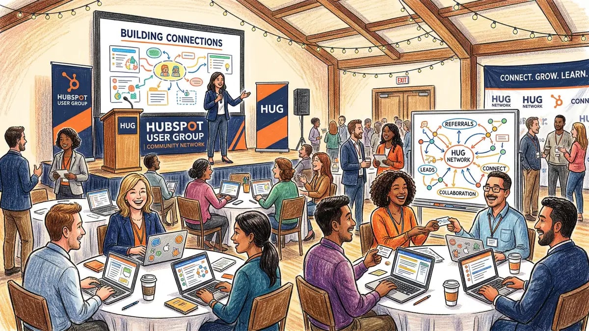 B2B networking event with professionals connecting and collaborating in person