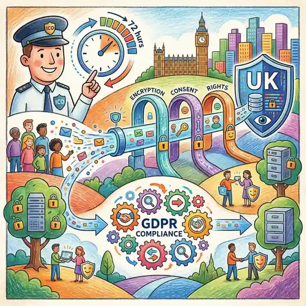 GDPR breach notification and compliance requirements illustration
