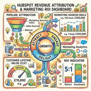 HubSpot Flywheel framework showing customer delight, revenue growth, and business expansion cycle integrated with marketing operations