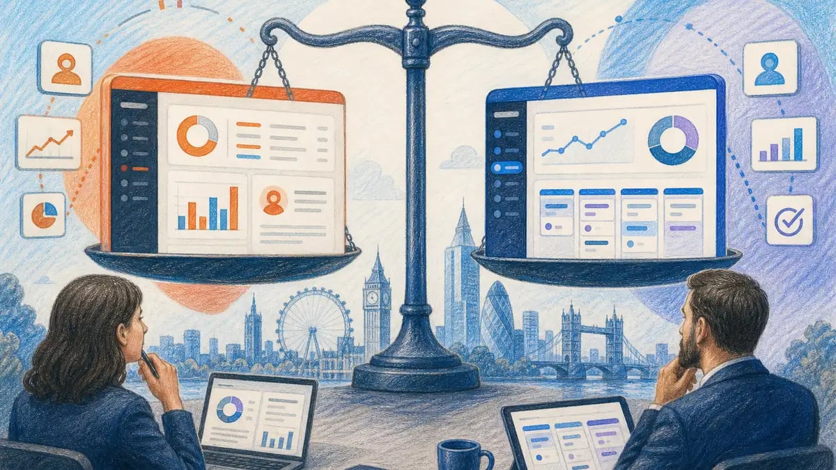 HubSpot vs Salesforce 2026 comparison for UK businesses — CRM decision at a glance