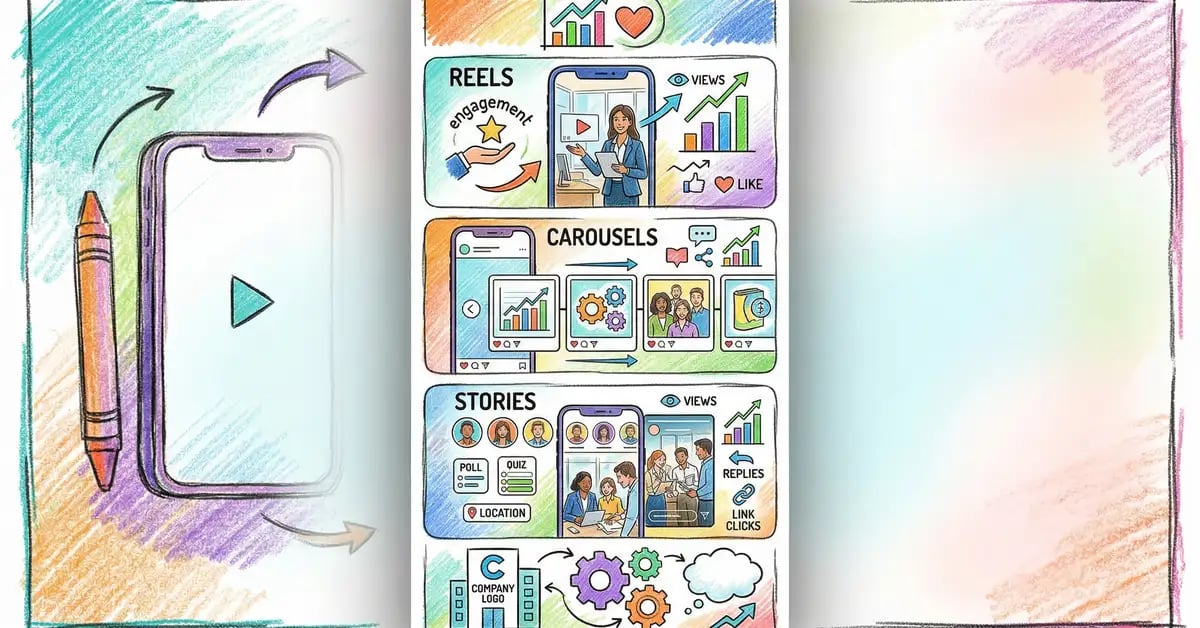 B2B marketers collaborating on Instagram content strategy for business awareness building