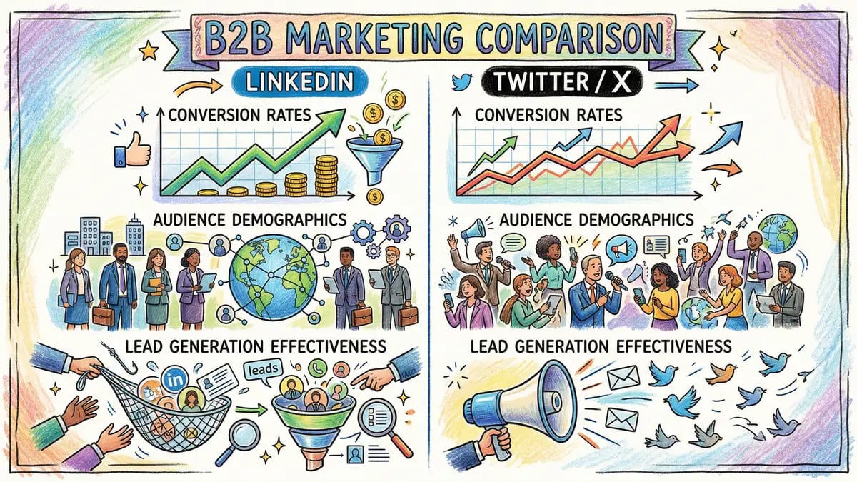 LinkedIn vs X B2B marketing effectiveness and conversion rate comparison