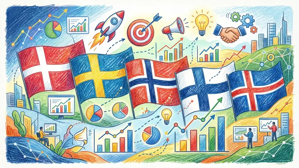 Nordic countries B2B advertising landscape showing digital marketing potential across Scandinavia