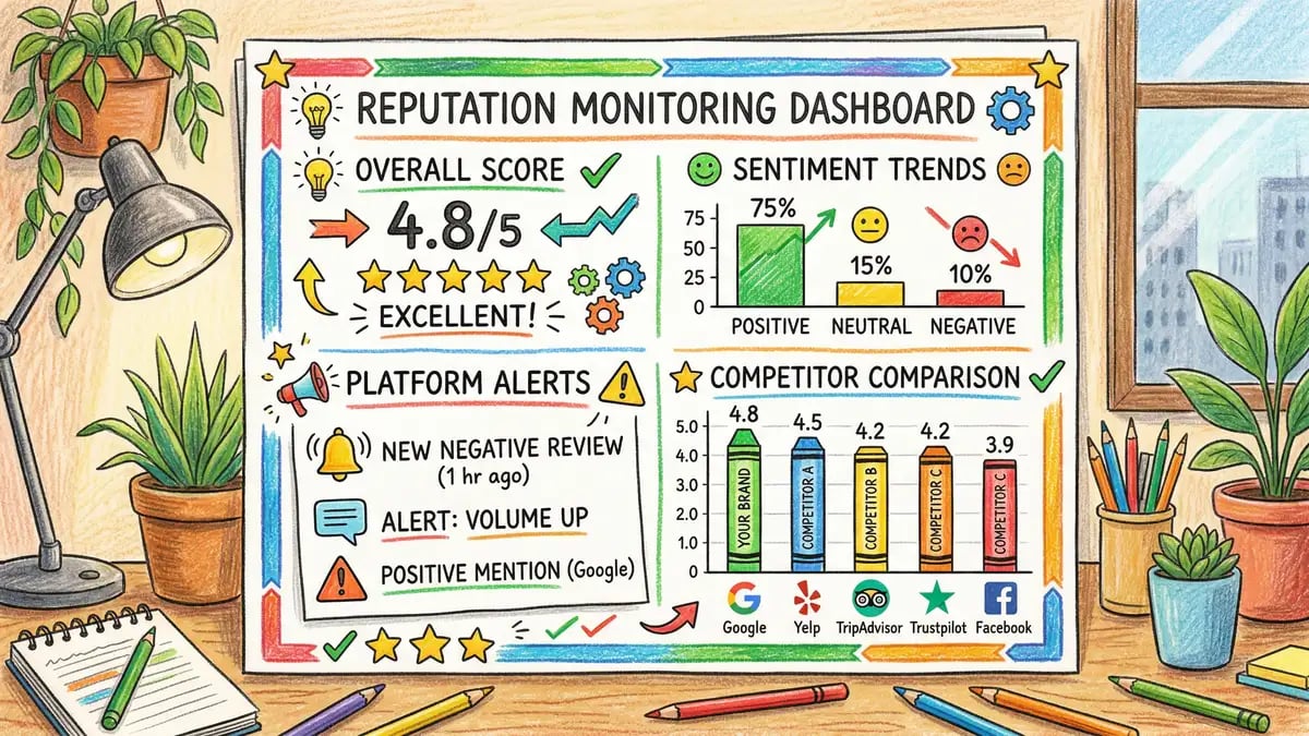Google Business Profile with review monitoring dashboard