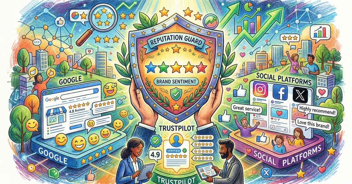 Online reputation management across Google, Trustpilot, and AI platforms