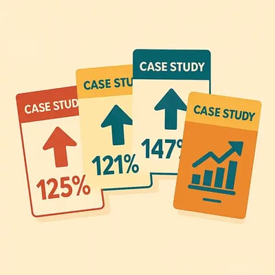 case‐study cards with KPI