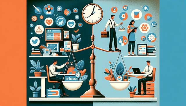 contrasting in-house vs outsourced social media management