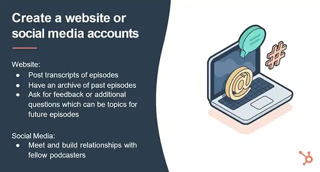 create a website and social media accounts