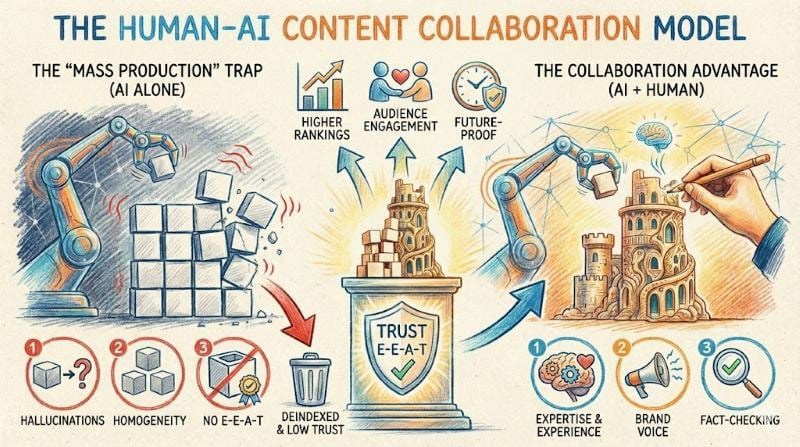 human-AI content collaboration model