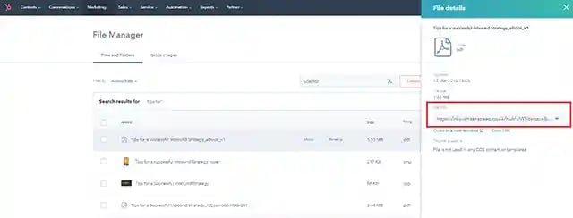 inserting a new link in HubSpot