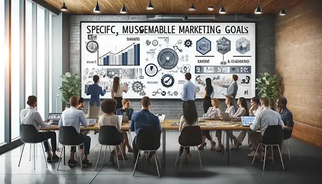 marketing professionals engaged in a strategy workshop