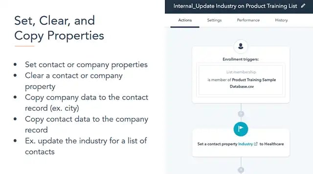 set, clear, and copy properties