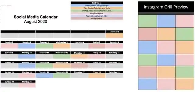 social media calendar
