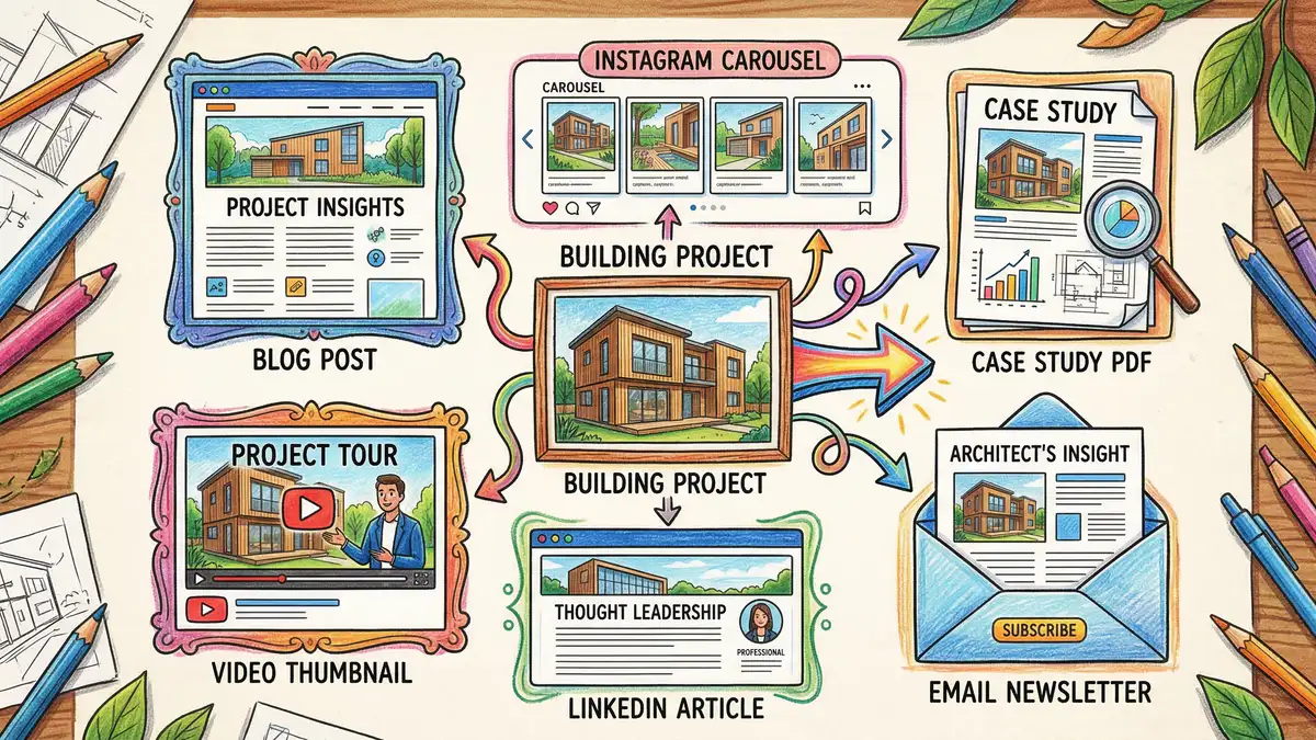 Content repurposing workflow for architects