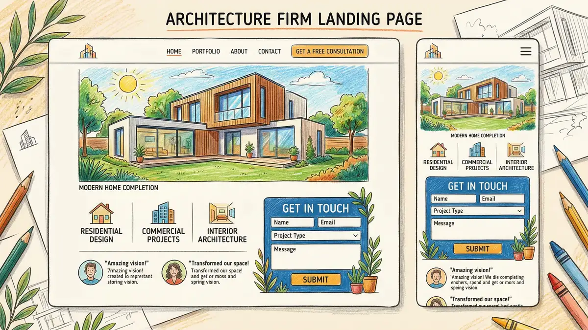 PPC landing page for an architecture firm