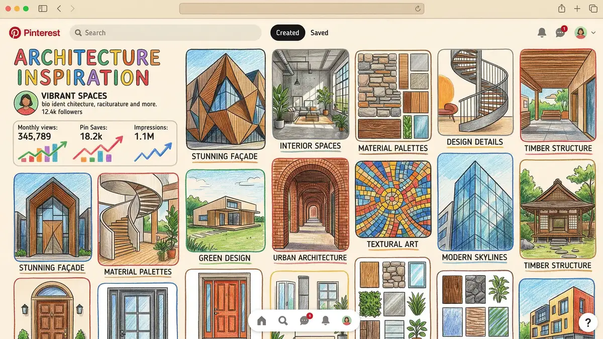 Pinterest board with architecture design inspiration