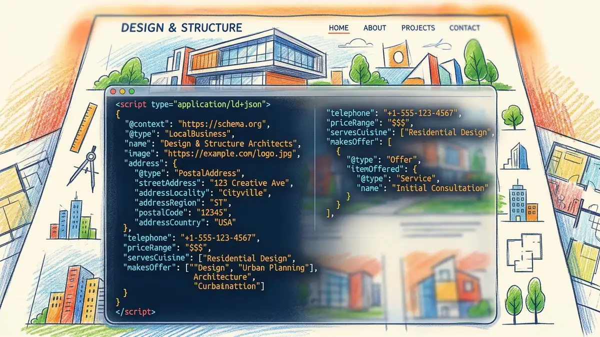 Schema markup code for an architecture firm website