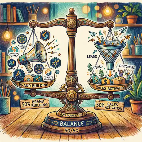 Brand building versus activation split for different B2B company stages