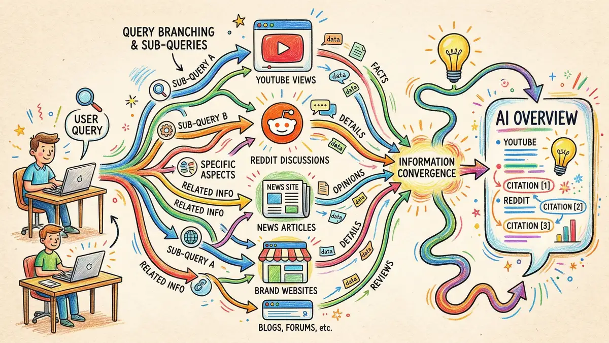 Visual comparison of Google AI Overview citation sources showing the shift from organic top-10 dominance to distributed citation patterns across web platforms
