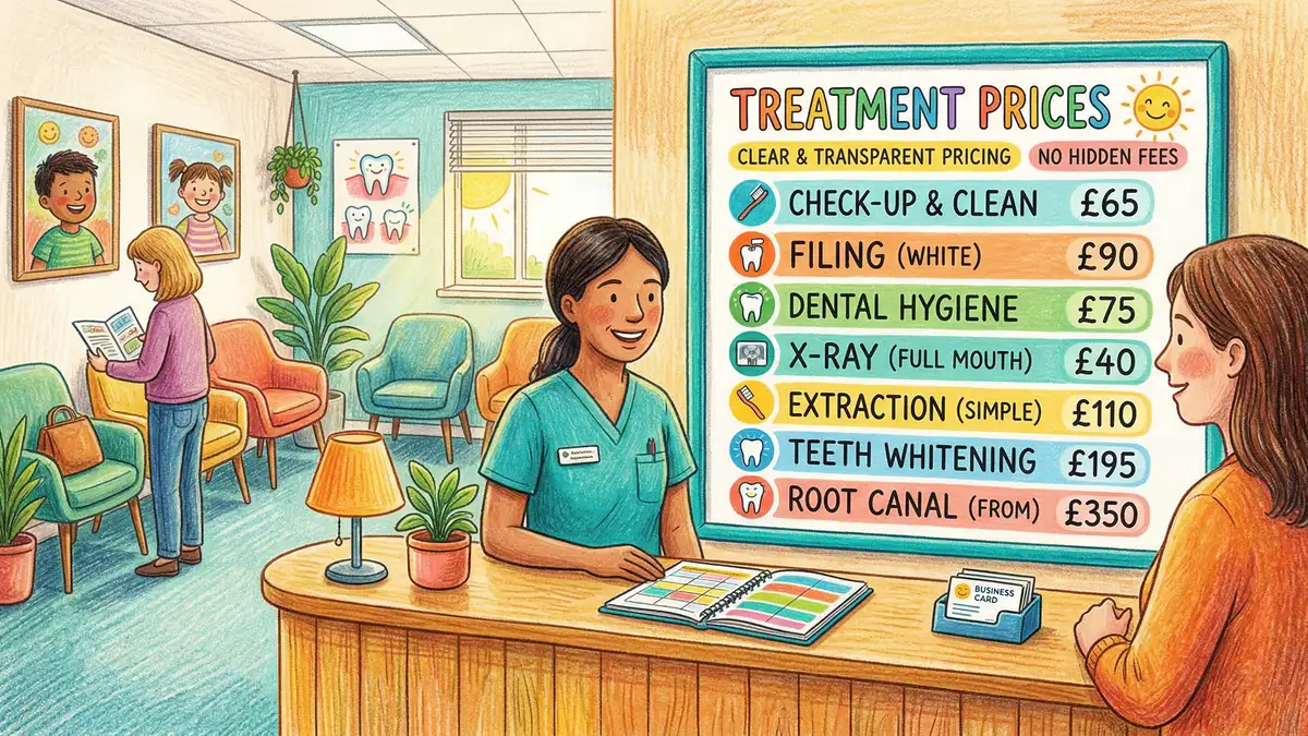 Dental practice pricing transparency checklist showing compliant pricing display examples on a practice website
