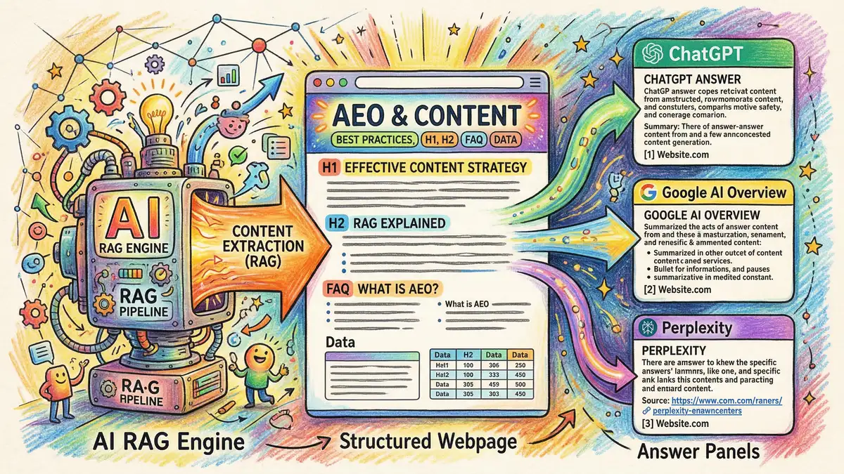Answer Engine Optimisation showing content being extracted into AI answer panels