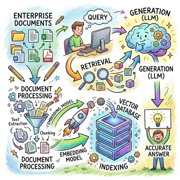 RAG pipeline architecture diagram for retrieval augmented generation