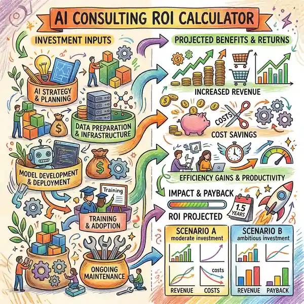 AI consulting ROI calculator with scenario comparison