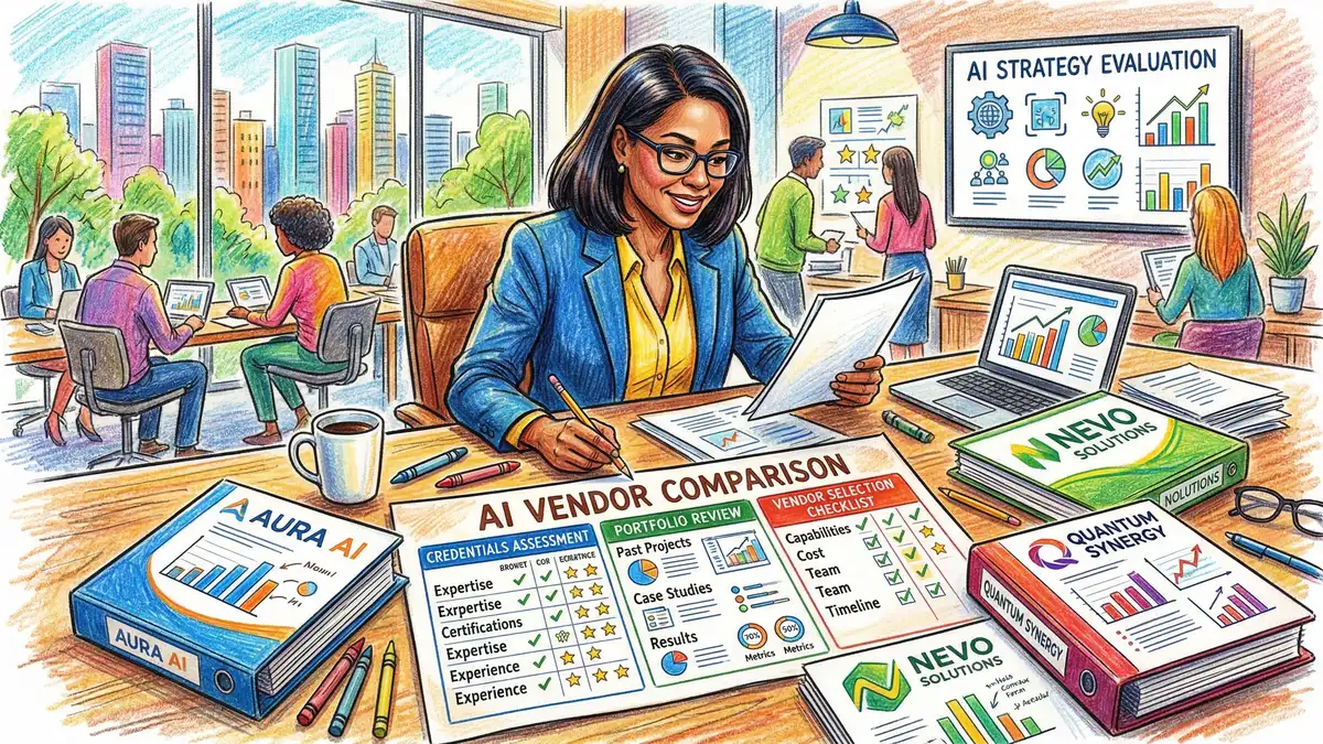 Business leader evaluating multiple AI consulting firms