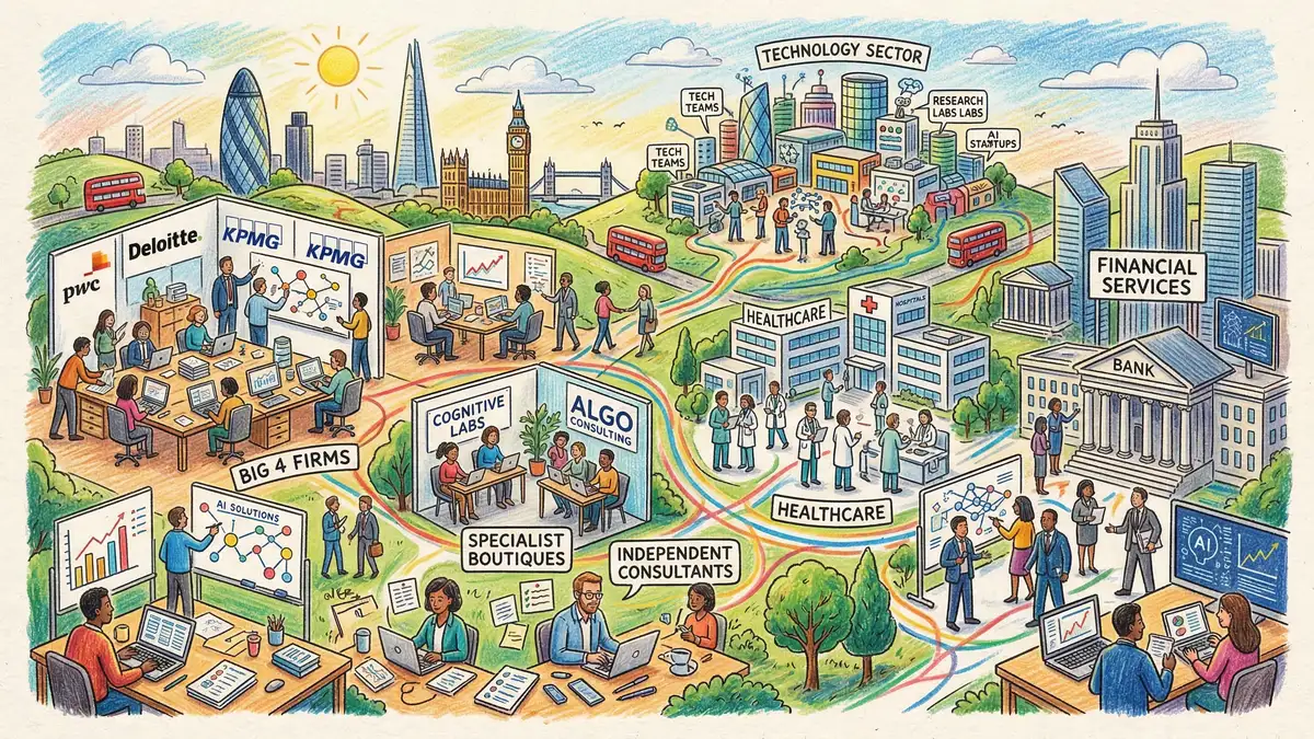 UK AI consulting industry landscape with diverse consulting firms