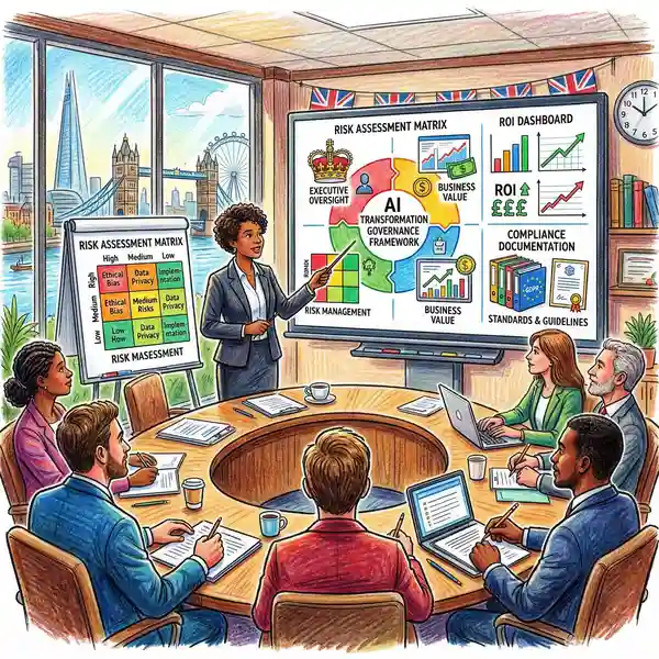 AI transformation governance framework with risk assessment and compliance documentation
