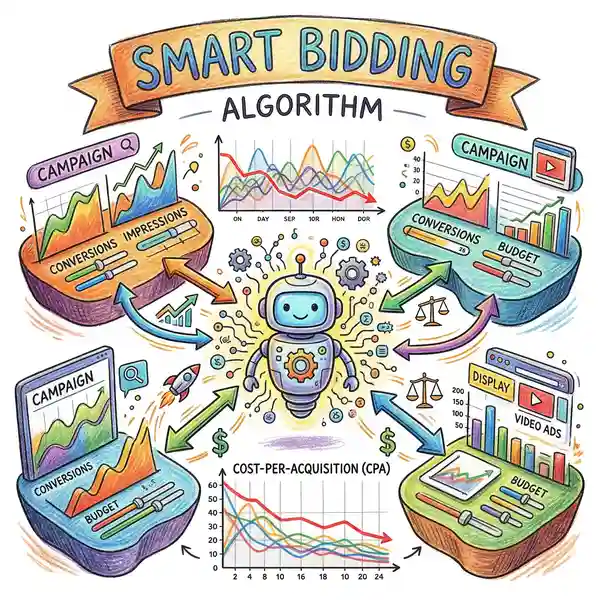 Smart bidding algorithm optimising cost-per-acquisition across PPC campaigns