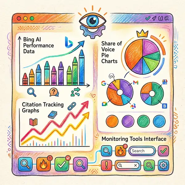 Bing AI Performance Dashboard showing citation metrics and source attribution trends