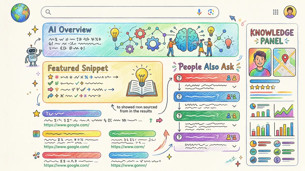 Google SERP features overview relevant to SEO copywriting in 2026