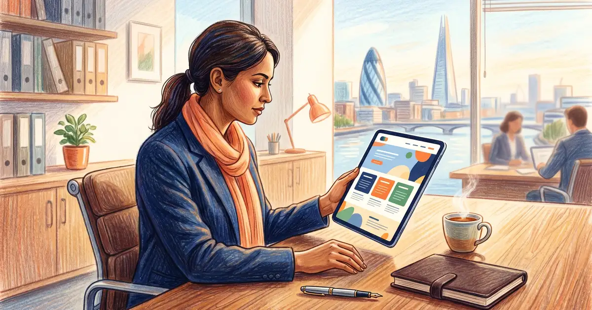 UK solicitor reviewing a search result on mobile showing a Google AI Overview citation and the firm's listing in the local pack