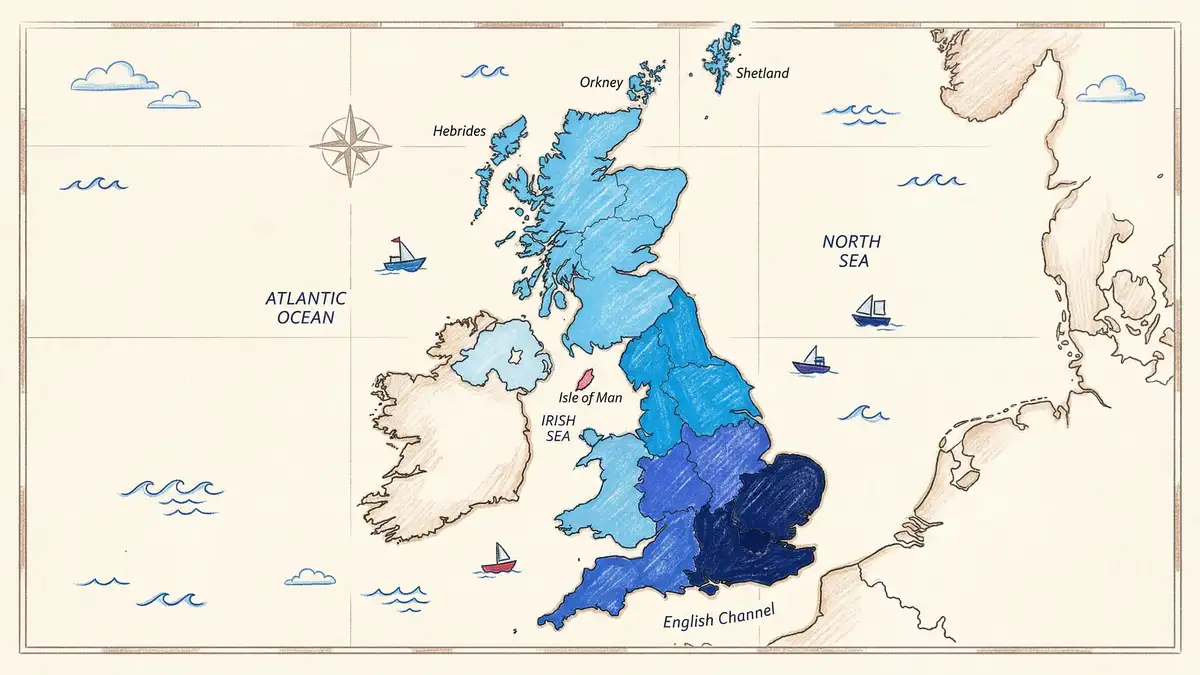 UK map highlighting regional variations in PPC agency management fees from London to Scotland