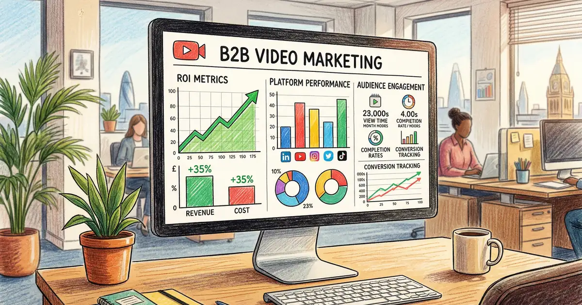 B2B video marketing benchmarks 2026 showing platform performance data and ROI statistics