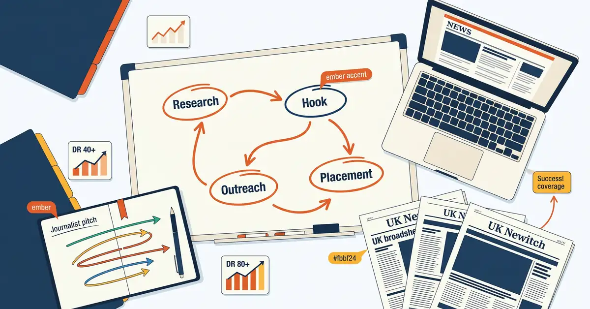 Digital PR and editorial outreach workflow — from research brief to tier-one publication placement